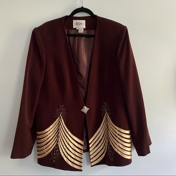 Carissimo Jackets & Blazers - Carissimo Dark Brown Blazer with Gold Detail 16